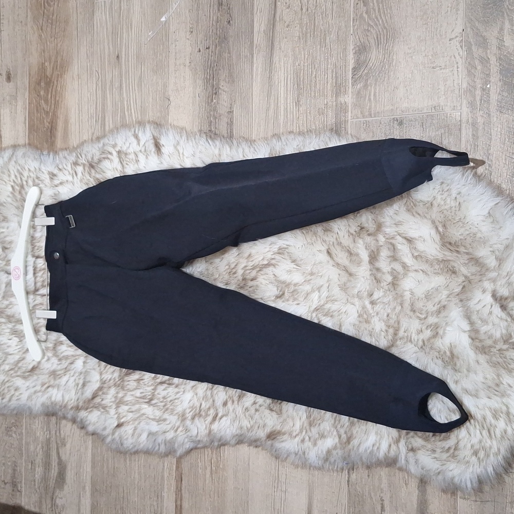 #904 VTG Edelweiss black ski pants sz 6 (xs )